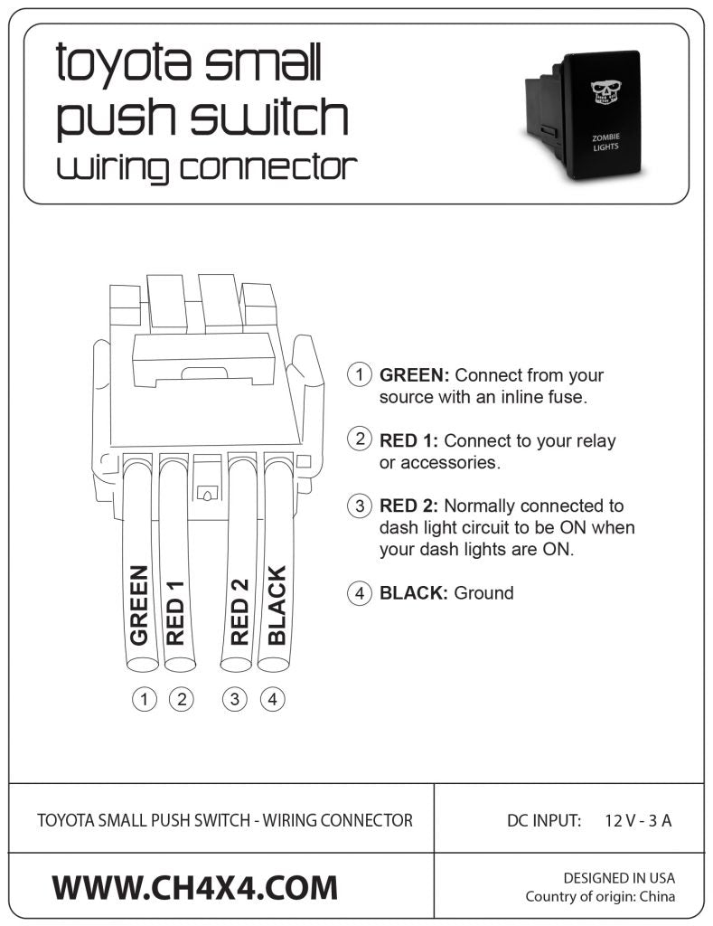 CH4x4 Toyota Air Compressor TALL Switch